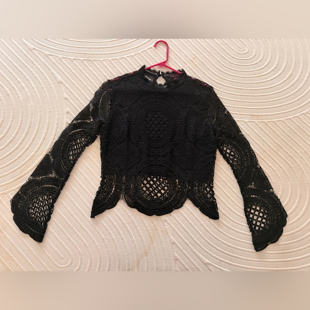 Lace Black Blouse, top